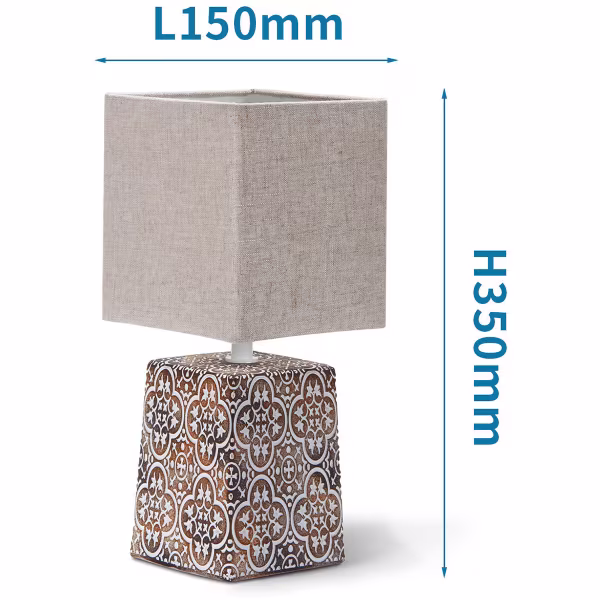 HLW LED LED Tafellamp Aigi Doni - Mat Bruine Keramiek, E14 Fitting, Vierkant Design HLW LED LED Tafellamp Aigi Doni - Mat Bruine Keramiek, E14 Fitting, Vierkant Design