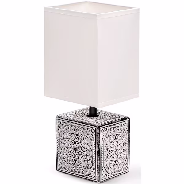 HLW LED LED Tafellamp Aigi Astron - Mat Zwart/Wit, Keramiek, E14 Fitting, Vierkant HLW LED LED Tafellamp Aigi Astron - Mat Zwart/Wit, Keramiek, E14 Fitting, Vierkant