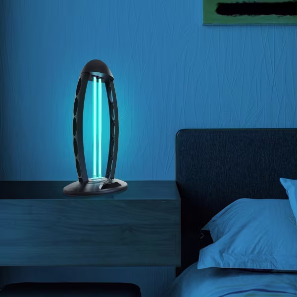 HLW LED UV-C Tafellamp - Zwarte met 360º Straling, Timer & Afstandsbediening HLW LED UV-C Tafellamp - Zwarte met 360º Straling, Timer & Afstandsbediening