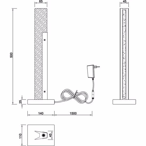 HLW LED LED Table Lamp - Table Lighting - Trion Kamilia - 8W - Warm White 3000K - Dimmable - Rectangular - Matte Black - Aluminum HLW LED LED Table Lamp - Table Lighting - Trion Kamilia - 8W - Warm White 3000K - Dimmable - Rectangular - Matte Black - Aluminum