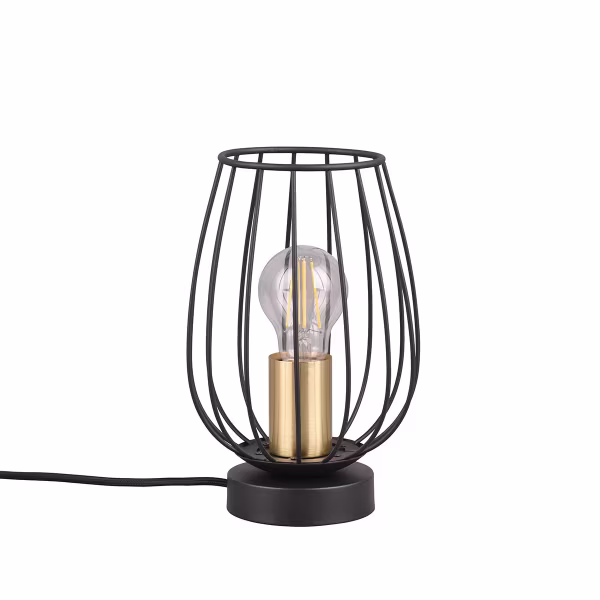 HLW LED LED Tafellamp - Trion Rigo - E27 fitting - Rond - Mat Zwart - Metaal HLW LED LED Tafellamp - Trion Rigo - E27 fitting - Rond - Mat Zwart - Metaal