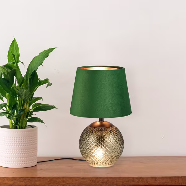 HLW LED LED Tafellamp - Tafelverlichting - Trion Onno - E14 Fitting - Rond - Groen - Glas HLW LED LED Tafellamp - Tafelverlichting - Trion Onno - E14 Fitting - Rond - Groen - Glas