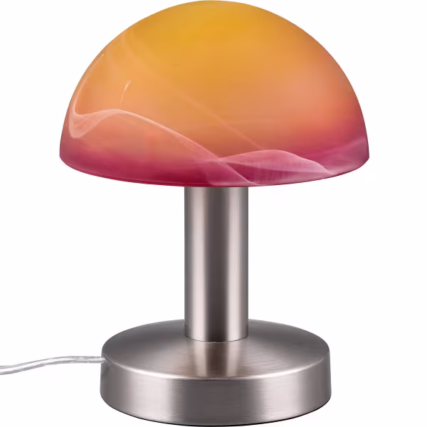 HLW LED LED Tafellamp - Trion Nini - E14 Fitting - 1 lichtpunt - Mat Nikkel - Metaal - Oranje Mat Glas HLW LED LED Tafellamp - Trion Nini - E14 Fitting - 1 lichtpunt - Mat Nikkel - Metaal - Oranje Mat Glas