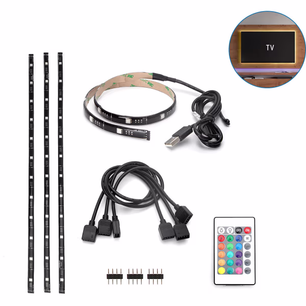 HLW LED LED Strip Set TV Backlight RGB met USB en Afstandsbediening HLW LED LED Strip Set TV Backlight RGB met USB en Afstandsbediening
