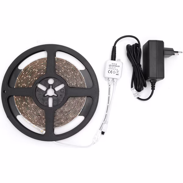 HLW LED Dimbare LED Strip Set 5m - Warm Wit 3000K - Waterdicht IP65 HLW LED Dimbare LED Strip Set 5m - Warm Wit 3000K - Waterdicht IP65