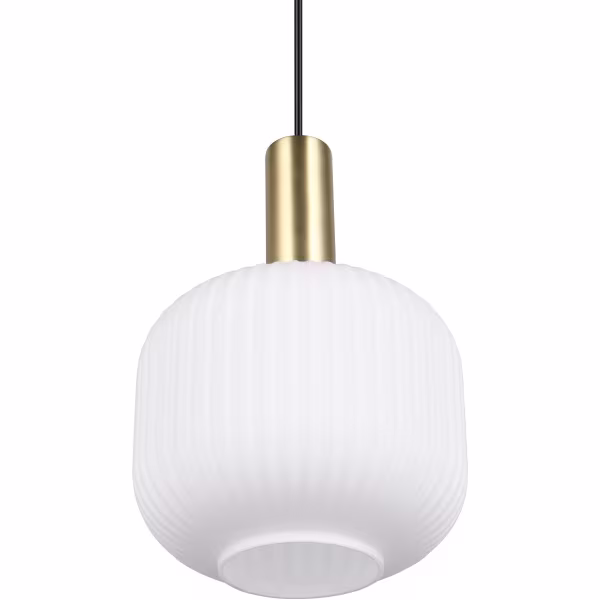 HLW LED Stijlvolle Metalen LED Hanglamp met Wit Glas en Mat Messing Afwerking