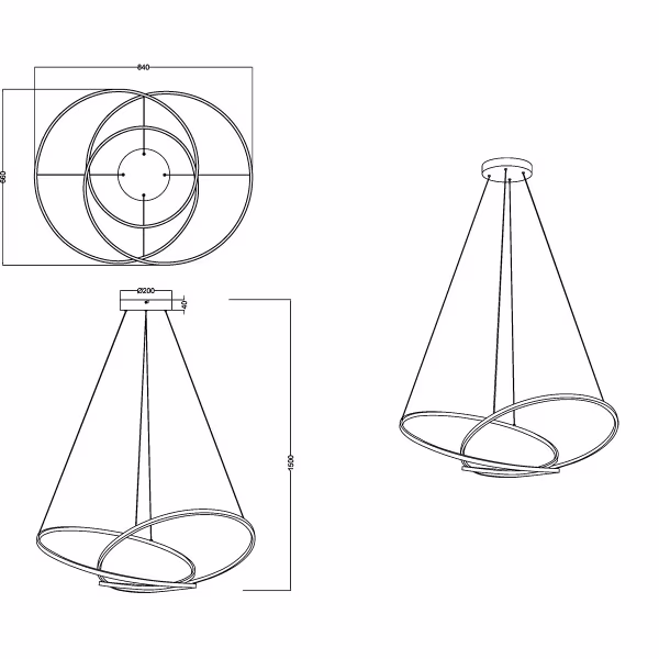 HLW LED Trion Alvin Dimbare Metalen Zwarte LED Hanglamp 52W met Aanpasbare Kleur