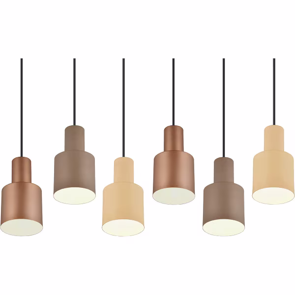 HLW LED LED Hanglamp Trion Agido - Zwarte 6-lichts LED lamp met multicolor kap HLW LED LED Hanglamp Trion Agido - Zwarte 6-lichts LED lamp met multicolor kap