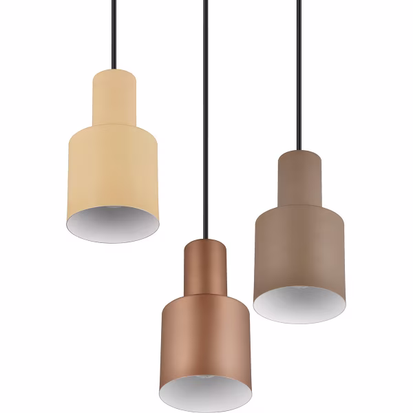 HLW LED LED Hanglamp Trion Agido – Zwarte 3-lichts LED lamp met multicolor lampenkap HLW LED LED Hanglamp Trion Agido – Zwarte 3-lichts LED lamp met multicolor lampenkap