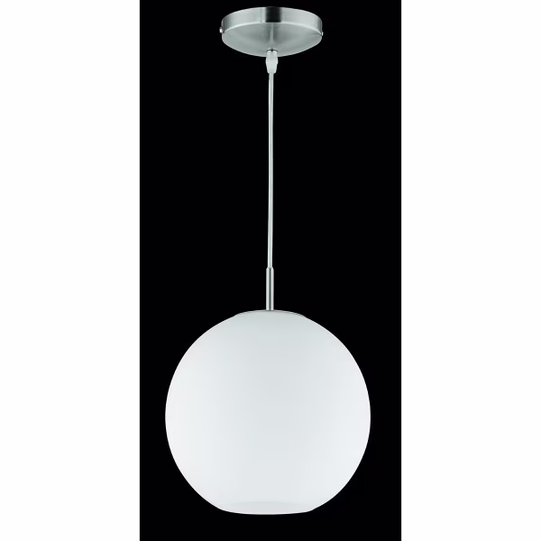 HLW LED LED Hanglamp Mat Nikkel - Aluminium & Wit Glas, E27 Fitting, Rond Design HLW LED LED Hanglamp Mat Nikkel - Aluminium & Wit Glas, E27 Fitting, Rond Design