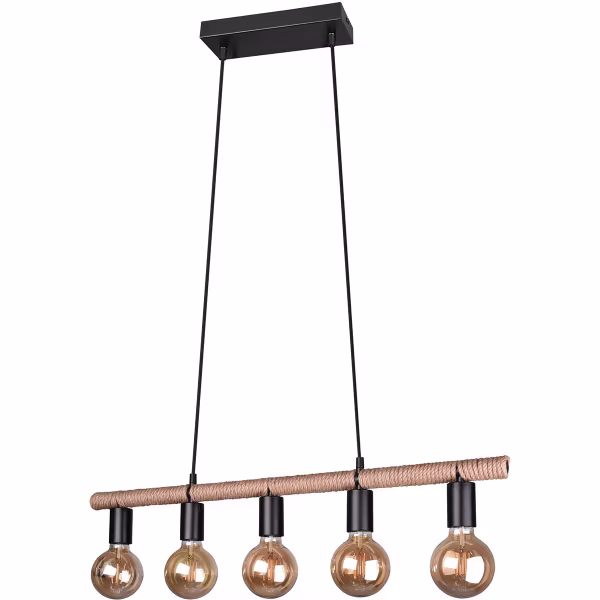 HLW LED Black LED Pendant Lamp Trion Ranin - Rectangular, Matte Black & 5 Light Points HLW LED Black LED Pendant Lamp Trion Ranin - Rectangular, Matte Black & 5 Light Points