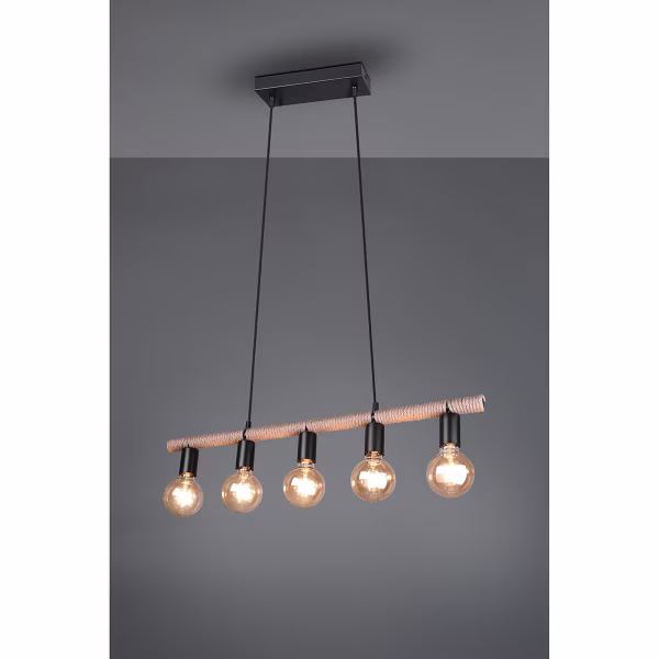 HLW LED Black LED Pendant Lamp Trion Ranin - Rectangular, Matte Black & 5 Light Points HLW LED Black LED Pendant Lamp Trion Ranin - Rectangular, Matte Black & 5 Light Points