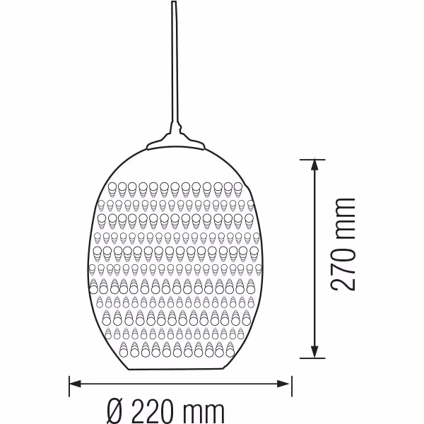 HLW LED LED Hanglamp met Glas 3D Effect - Ovaal Koper Quanta, Geschikt voor LED lamp E27 HLW LED LED Hanglamp met Glas 3D Effect - Ovaal Koper Quanta, Geschikt voor LED lamp E27