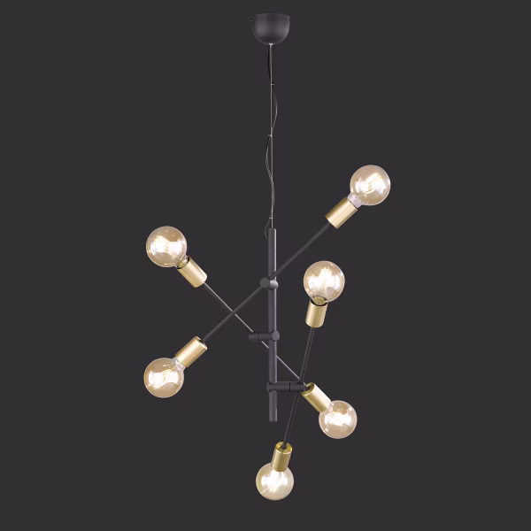 HLW LED Gold LED Pendant Lamp Trion Ross - 6-light E27 Fitting, Matte Gold, Aluminum HLW LED Gold LED Pendant Lamp Trion Ross - 6-light E27 Fitting, Matte Gold, Aluminum