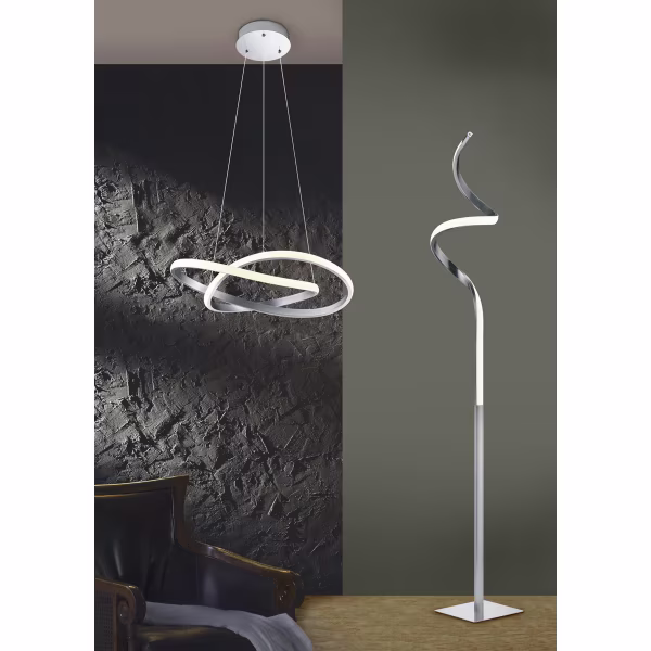 HLW LED Dimbare LED Hanglamp 27.5W Warm Wit - Mat Nikkel Aluminium Design HLW LED Dimbare LED Hanglamp 27.5W Warm Wit - Mat Nikkel Aluminium Design