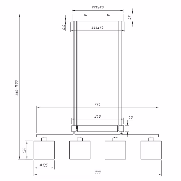 HLW LED LED Hanglamp Trion Gorino - Mat Wit, 4-lichts met E14 Fittingen, Verstelbaar HLW LED LED Hanglamp Trion Gorino - Mat Wit, 4-lichts met E14 Fittingen, Verstelbaar