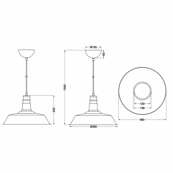 HLW LED White LED Pendant Lamp Trion Wulo - Round Aluminum, E27 Fitting, Matte White HLW LED White LED Pendant Lamp Trion Wulo - Round Aluminum, E27 Fitting, Matte White