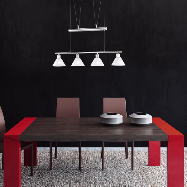 HLW LED LED Hanglamp Trion Stomun - 4-lichts aluminium hangverlichting met mat nikkel HLW LED LED Hanglamp Trion Stomun - 4-lichts aluminium hangverlichting met mat nikkel