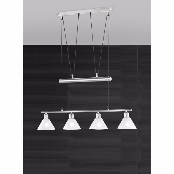HLW LED LED Hanglamp Trion Stomun - 4-lichts aluminium hangverlichting met mat nikkel HLW LED LED Hanglamp Trion Stomun - 4-lichts aluminium hangverlichting met mat nikkel