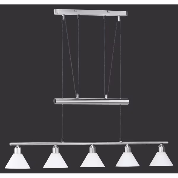 HLW LED LED Hanglamp 5-lichts Trion Stomun - Mat Nikkel Aluminium, E14 Fitting HLW LED LED Hanglamp 5-lichts Trion Stomun - Mat Nikkel Aluminium, E14 Fitting