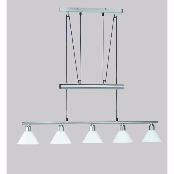 HLW LED LED Hanglamp 5-lichts Trion Stomun - Mat Nikkel Aluminium, E14 Fitting HLW LED LED Hanglamp 5-lichts Trion Stomun - Mat Nikkel Aluminium, E14 Fitting