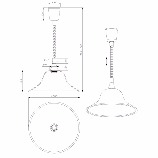 HLW LED LED Pendant Lamp Trion Voluna - Matte Nickel Round Aluminum, E27 Fitting HLW LED LED Pendant Lamp Trion Voluna - Matte Nickel Round Aluminum, E27 Fitting