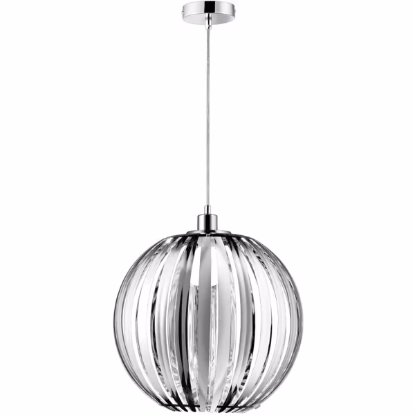 HLW LED LED Pendant Lamp Trion Zuka - Stylish round pendant lighting with gloss chrome & E27 fitting HLW LED LED Pendant Lamp Trion Zuka - Stylish round pendant lighting with gloss chrome & E27 fitting