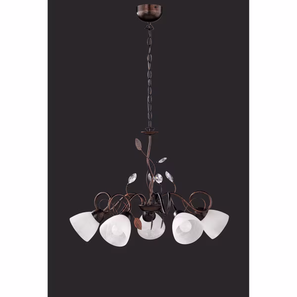 HLW LED LED Hanglamp Trion Trada - Rond 5-lichts Armatuur in Antiek Roestkleur HLW LED LED Hanglamp Trion Trada - Rond 5-lichts Armatuur in Antiek Roestkleur