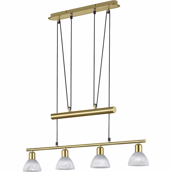 HLW LED Stijlvolle Witte & Gouden LED Hanglamp Trion Levino - Warm Wit 3000K, 4-lichts, Mat Goud HLW LED Stijlvolle Witte & Gouden LED Hanglamp Trion Levino - Warm Wit 3000K, 4-lichts, Mat Goud