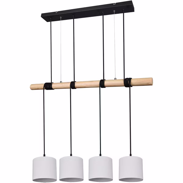 HLW LED LED Hanglamp Trion Oden - Mat Zwarte LED Hanglamp 4-lichts met E27 Fitting HLW LED LED Hanglamp Trion Oden - Mat Zwarte LED Hanglamp 4-lichts met E27 Fitting