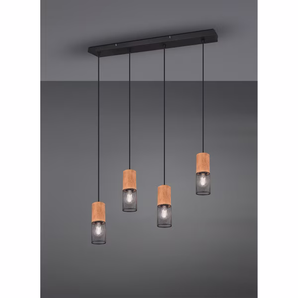 HLW LED Black LED Pendant Lamp Trion Yosh - 4-light LED lamp with E27 fitting HLW LED Black LED Pendant Lamp Trion Yosh - 4-light LED lamp with E27 fitting