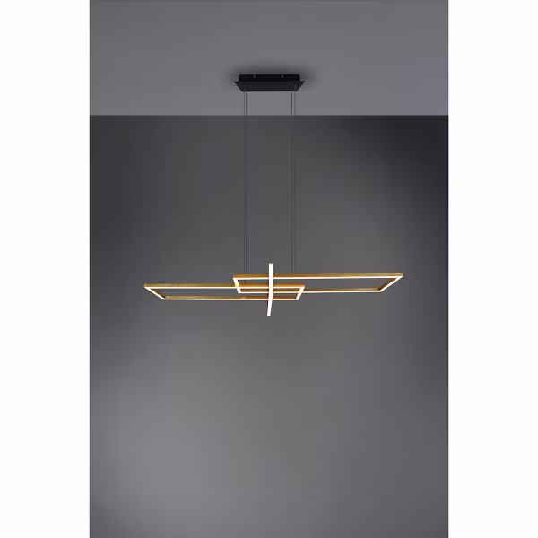 HLW LED Dimbare LED Hanglamp 34W - Mat Zwart/Goud - Warm Wit 3000K - Aluminium HLW LED Dimbare LED Hanglamp 34W - Mat Zwart/Goud - Warm Wit 3000K - Aluminium