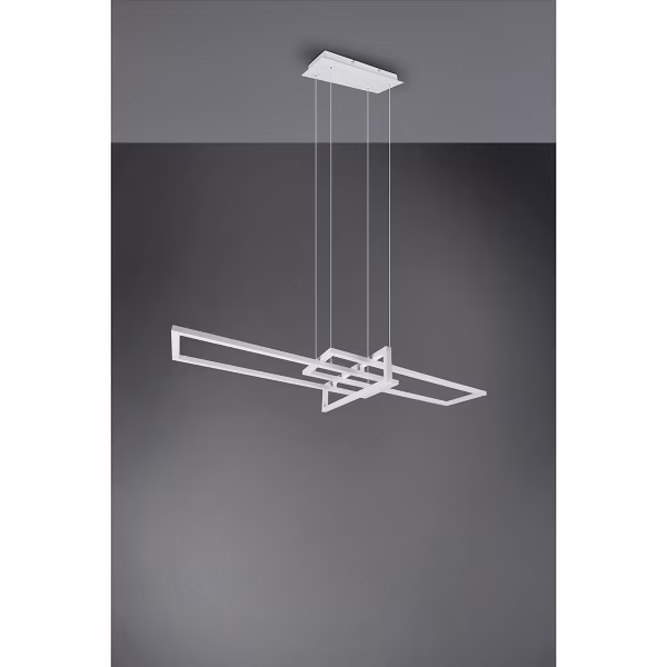 HLW LED LED Hanglamp Trion Salana 34W - Dimbaar, Warm Wit, Mat Wit Aluminium HLW LED LED Hanglamp Trion Salana 34W - Dimbaar, Warm Wit, Mat Wit Aluminium