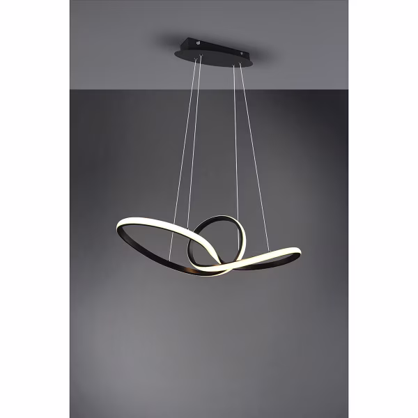 HLW LED LED Pendant Lamp 28W - Dimmable, Warm White 3000K - Matte Black & White Aluminum HLW LED LED Pendant Lamp 28W - Dimmable, Warm White 3000K - Matte Black & White Aluminum