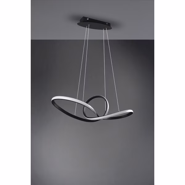 HLW LED LED Pendant Lamp 28W - Dimmable, Warm White 3000K - Matte Black & White Aluminum HLW LED LED Pendant Lamp 28W - Dimmable, Warm White 3000K - Matte Black & White Aluminum