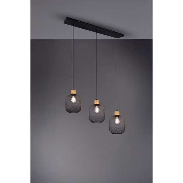 HLW LED Black LED Pendant Lamp Trion Kalim - 3 lights, E27 fitting, aluminum HLW LED Black LED Pendant Lamp Trion Kalim - 3 lights, E27 fitting, aluminum