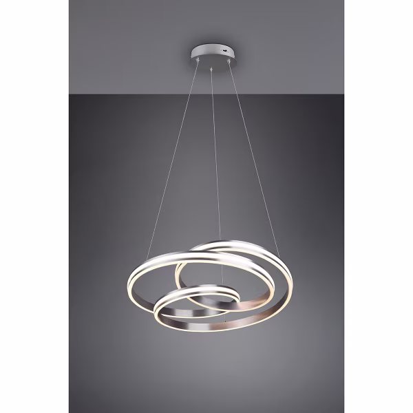 HLW LED Dimbare LED Hanglamp Trion Yarino 60W - Rond, Mat Nikkel, Aluminium HLW LED Dimbare LED Hanglamp Trion Yarino 60W - Rond, Mat Nikkel, Aluminium