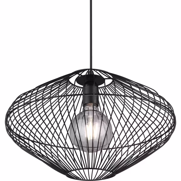 HLW LED Zwarte LED Hanglamp Trion Caboli - Rond, Mat Zwart Aluminium, E27 Fitting HLW LED Zwarte LED Hanglamp Trion Caboli - Rond, Mat Zwart Aluminium, E27 Fitting