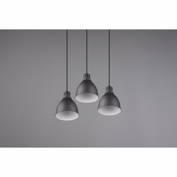 HLW LED Zwarte LED Hanglamp Trion Handoll - 3-lichts Rond, Mat Zwart Aluminium HLW LED Zwarte LED Hanglamp Trion Handoll - 3-lichts Rond, Mat Zwart Aluminium