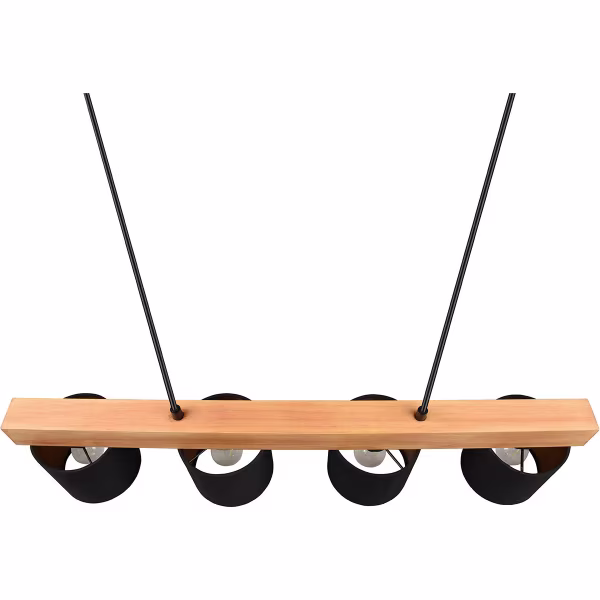 HLW LED Stijlvolle LED Hanglamp Hout Mat Zwart/Goud - 4-Lichts E14 Fitting - Trion Camo HLW LED Stijlvolle LED Hanglamp Hout Mat Zwart/Goud - 4-Lichts E14 Fitting - Trion Camo