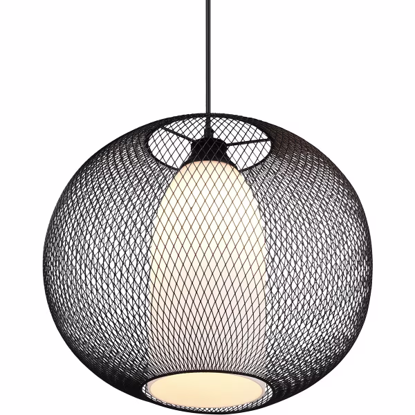 HLW LED Zwarte LED Hanglamp Trion Filtran - Mat Zwart Aluminium, Rond, E27 Fitting