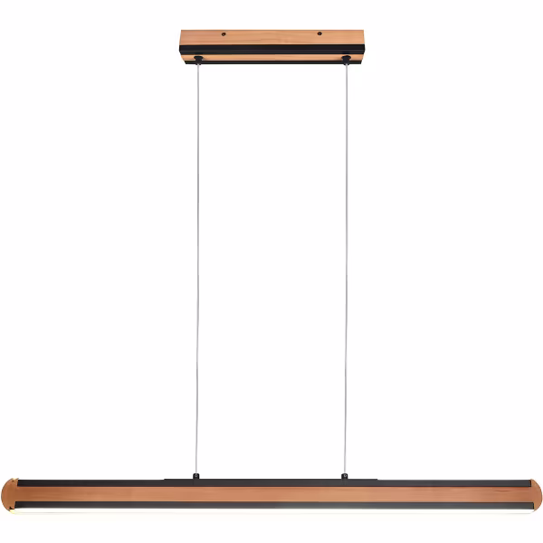 HLW LED Stijlvolle Zwarte LED Hanglamp Hout 42W - Aanpasbare Kleur & Up & Down Licht HLW LED Stijlvolle Zwarte LED Hanglamp Hout 42W - Aanpasbare Kleur & Up & Down Licht