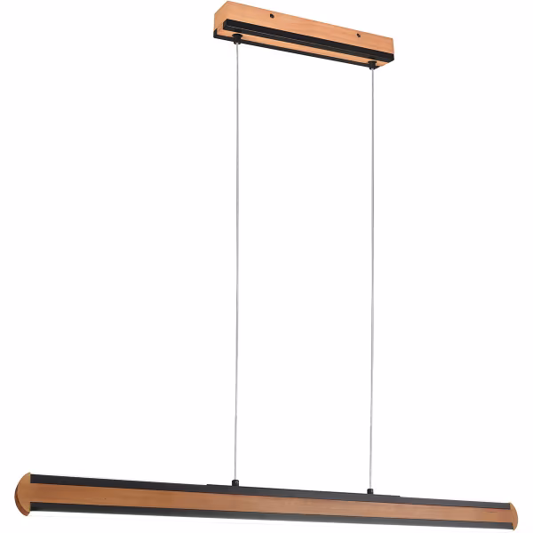 HLW LED Stijlvolle Zwarte LED Hanglamp Hout 42W - Aanpasbare Kleur & Up & Down Licht HLW LED Stijlvolle Zwarte LED Hanglamp Hout 42W - Aanpasbare Kleur & Up & Down Licht