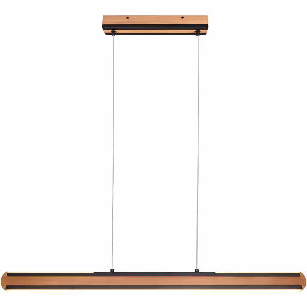 HLW LED Stijlvolle Zwarte LED Hanglamp Hout 42W - Aanpasbare Kleur & Up & Down Licht HLW LED Stijlvolle Zwarte LED Hanglamp Hout 42W - Aanpasbare Kleur & Up & Down Licht