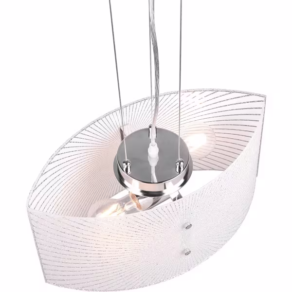 HLW LED LED Hanglamp Trion Elize - 2-lichts E27 fitting, Mat Chroom, Aluminium & Helder Glas HLW LED LED Hanglamp Trion Elize - 2-lichts E27 fitting, Mat Chroom, Aluminium & Helder Glas