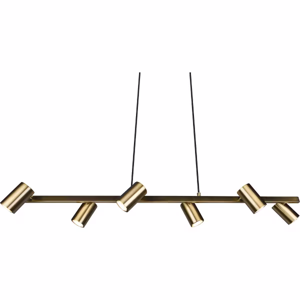 HLW LED Gold LED Pendant Lamp Trion Milona - 6-light Round - Matte Gold Aluminum HLW LED Gold LED Pendant Lamp Trion Milona - 6-light Round - Matte Gold Aluminum