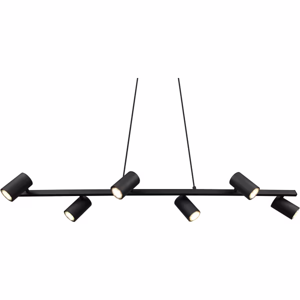 HLW LED Matte Black LED Pendant Lamp Trion Milona - 6-light Round Aluminum, GU10 HLW LED Matte Black LED Pendant Lamp Trion Milona - 6-light Round Aluminum, GU10