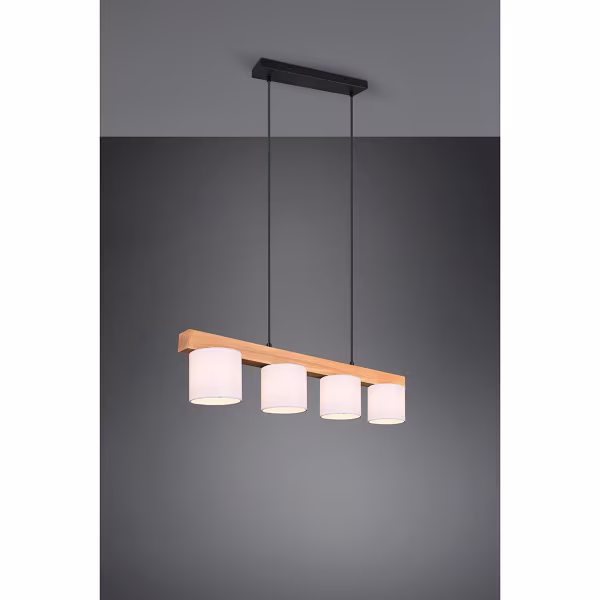 HLW LED Stijlvolle LED Hanglamp Hout & Witte LED Hanglamp - Trion Camo 4-lichts HLW LED Stijlvolle LED Hanglamp Hout & Witte LED Hanglamp - Trion Camo 4-lichts