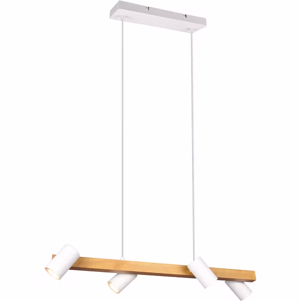 HLW LED LED Hanglamp Trion Milona - Witte LED Hanglamp met 4 lichtpunten, mat bruin/wit HLW LED LED Hanglamp Trion Milona - Witte LED Hanglamp met 4 lichtpunten, mat bruin/wit