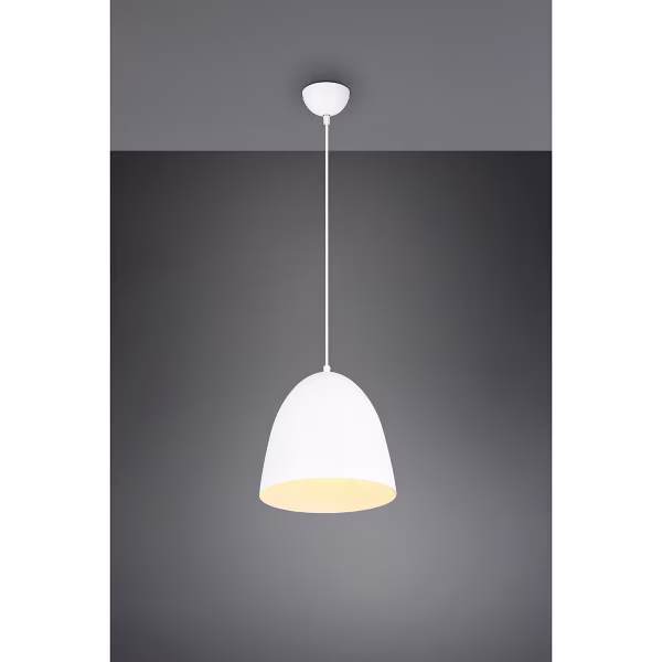 HLW LED Stijlvolle LED Hanglamp Trion Lopez - Witte LED Hanglamp met E27 Fitting, Mat Wit Aluminium HLW LED Stijlvolle LED Hanglamp Trion Lopez - Witte LED Hanglamp met E27 Fitting, Mat Wit Aluminium